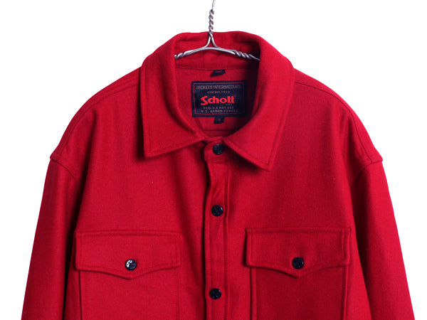 デッドストック ショット CPO 長袖 ウール シャツ メンズ XL 長袖シャツ ジャケット メルトン ヘビーウェイト 無地 シンプル 大きいサイズ