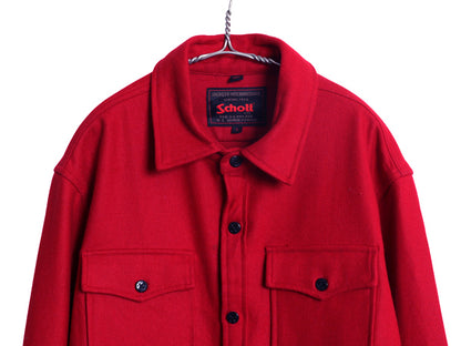 デッドストック ショット CPO 長袖 ウール シャツ メンズ XL 長袖シャツ ジャケット メルトン ヘビーウェイト 無地 シンプル 大きいサイズ