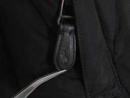 00s ポロ ラルフローレン 中綿 ナイロン キルティング ベスト メンズ L オールド ウール カシミヤ ライナー付き フルジップ 重ね着 無地 黒