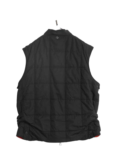 00s ポロ ラルフローレン 中綿 ナイロン キルティング ベスト メンズ L オールド ウール カシミヤ ライナー付き フルジップ 重ね着 無地 黒