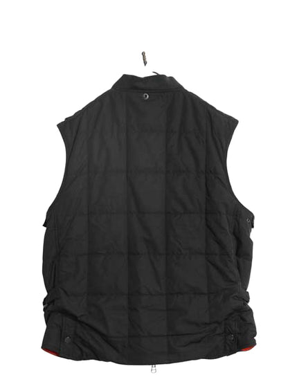 00s ポロ ラルフローレン 中綿 ナイロン キルティング ベスト メンズ L オールド ウール カシミヤ ライナー付き フルジップ 重ね着 無地 黒