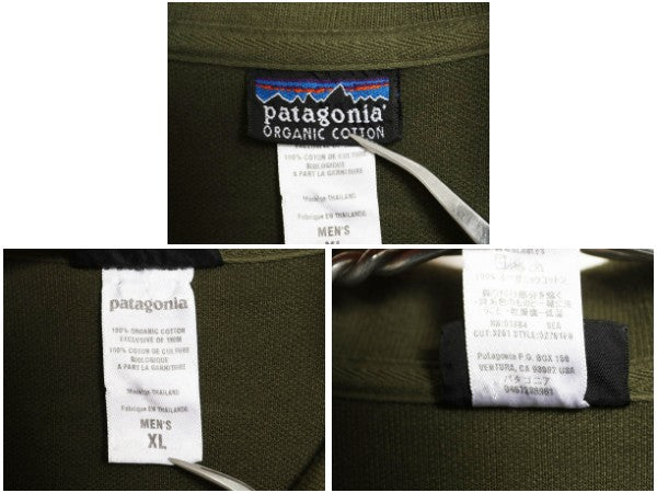 パタゴニア 鹿の子 長袖 ポロシャツ メンズ XL 古着 06年製 長袖シャツ ロングスリーブ オーガニック コットン カットソー 大きいサイズ 緑
