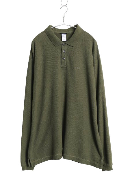 パタゴニア 鹿の子 長袖 ポロシャツ メンズ XL 古着 06年製 長袖シャツ ロングスリーブ オーガニック コットン カットソー 大きいサイズ 緑