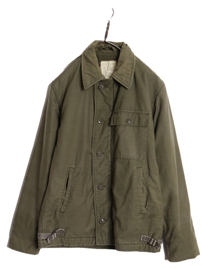 70s 初期 ALPHA INDUSTRIES 社製 A-2 デッキ ジャケット SMALL 民間 ヴィンテージ アルファ USN ネイビー ミリタリー 裏ボア ライナー付き