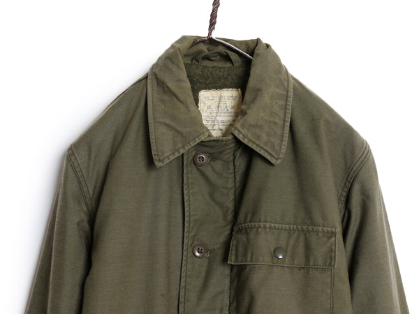 70s 初期 ALPHA INDUSTRIES 社製 A-2 デッキ ジャケット SMALL 民間 ヴィンテージ アルファ USN ネイビー ミリタリー 裏ボア ライナー付き