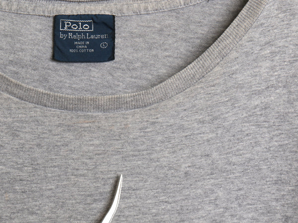 00s ポロベア ポロ ラルフローレン プリント 半袖 Tシャツ メンズ L オールド キャラクター カットソー コットン トップス ゆったり グレー