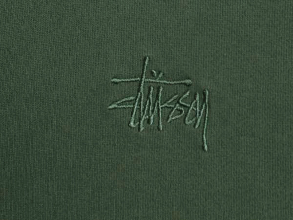 ステューシー ハーフジップ スウェット メンズ XL / トレーナー プルオーバー 襟付き ヘビーウェイト ワンポイント 裏起毛 大きいサイズ 緑