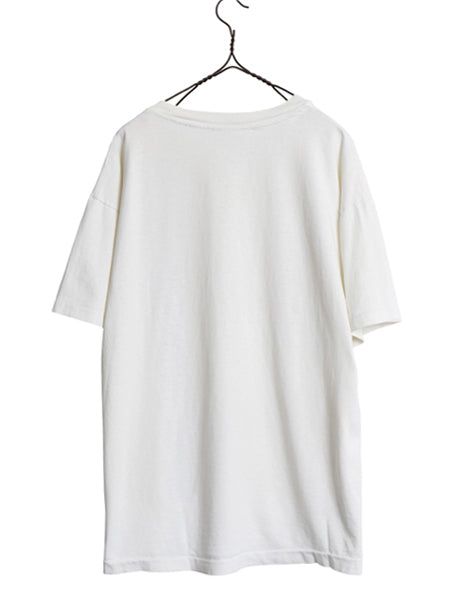 90s ☆ DKNY ダナキャラン ロゴ プリント Tシャツ メンズ L 程/ 古着 オールド 当時物 グラフィック カットソー シングルステッチ ホワイト
