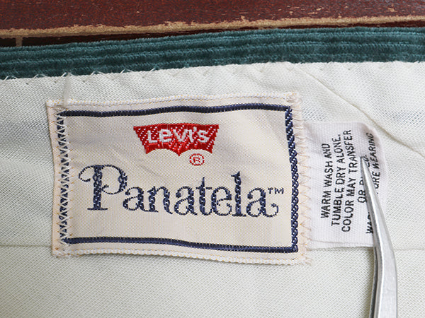 80s リーバイス パナテラ 細畝 コーデュロイ フレア パンツ 実寸 31 30 / 古着 ヴィンテージ ブーツカット スラックス ボトムス グリーン