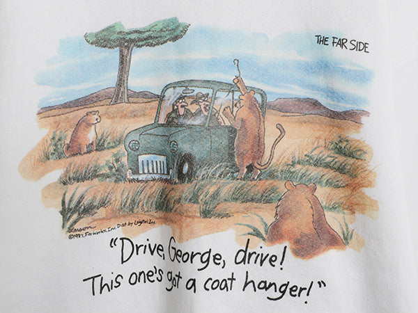 90s USA製 ジョーク イラスト プリント スウェット メンズ レディース L オールド トレーナー キャラクター アニマル グラフィック 裏起毛