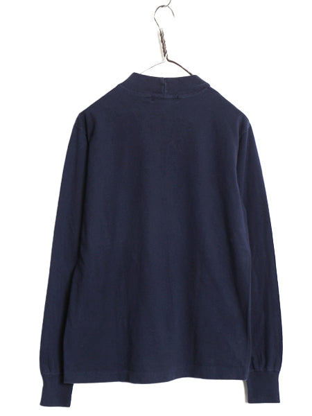 80s ラルフローレン モックネック 長袖 Tシャツ レディース L ヴィンテージ ポロ ロンT コットン ストレッチ カットソー ロングスリーブ 紺
