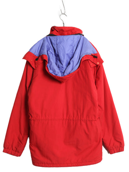 80s 90s ★ パタゴニア ガイド ジャケット メンズ S / ヴィンテージ アウトドア 脱着 フード付き 中綿 ナイロン ジャンパー フルジップ 赤
