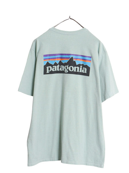 パタゴニア 両面 プリント 半袖 Tシャツ メンズ L 古着 20年製 アウトドア P6 ボックスロゴ バックプリント カットソー トップス グリーン