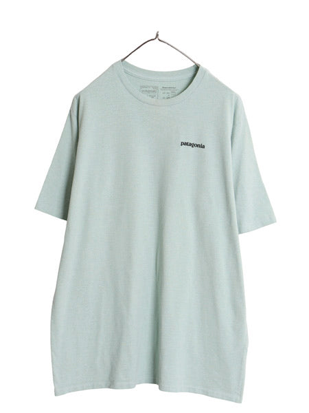 パタゴニア 両面 プリント 半袖 Tシャツ メンズ L 古着 20年製 アウトドア P6 ボックスロゴ バックプリント カットソー トップス グリーン
