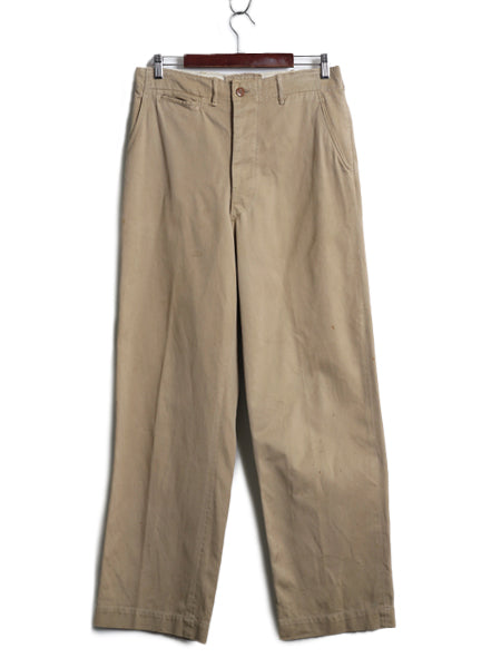 40s 50s ★ 米軍実物 US ARMY コットン チノ パンツ メンズ 32 31 程 ヴィンテージ ミリタリー 45カーキ ボタンフライ チノパン ストレート
