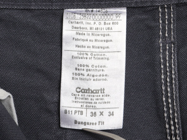 US企画 カーハート ウォッシュド ダック ペインター パンツ メンズ 36 34 ワーク ストレート ヘビーウェイト コットン ボトムス ぺトロール