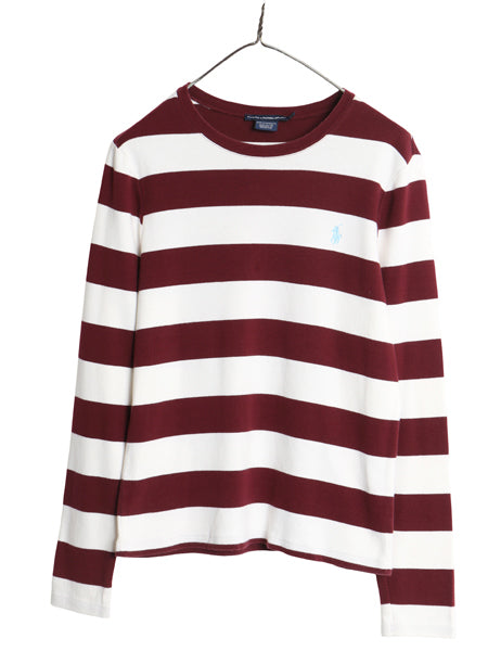 ラルフローレン ボーダー 長袖 Tシャツ レディース XL ポロ スポーツ ロンT コットン ストレッチ 大きいサイズ カットソー ツートン ポニー