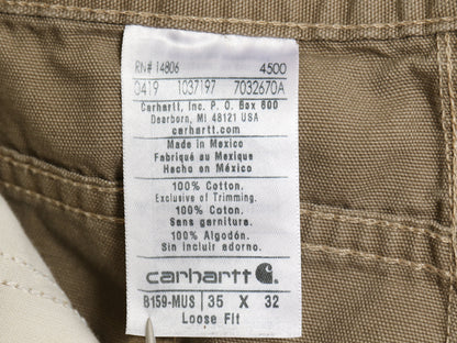 US企画 カーハート キャンバス カーペンター パンツ メンズ 35 32 古着 B159 ワーク ルーズ ペインター カーゴ ダック ストレート ボトムス