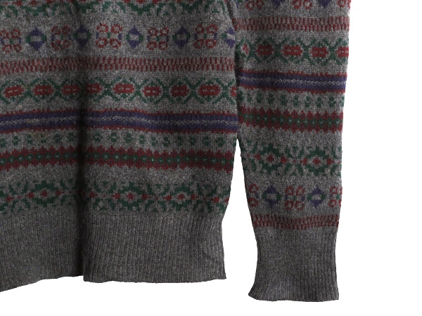 ポロ ラルフローレン ハーフジップ ニット セーター メンズ L / ウール カシミヤ 長袖セーターフェアアイル ハイネック 総柄 ノルディック