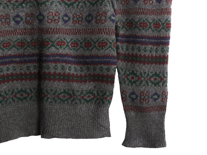 ポロ ラルフローレン ハーフジップ ニット セーター メンズ L / ウール カシミヤ 長袖セーターフェアアイル ハイネック 総柄 ノルディック