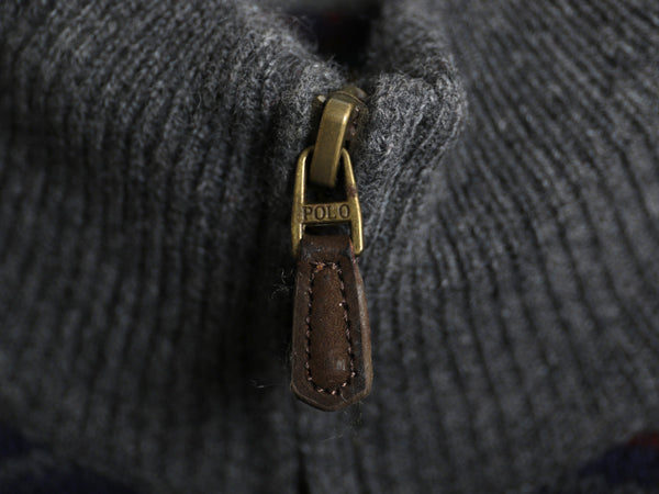 ポロ ラルフローレン ハーフジップ ニット セーター メンズ L / ウール カシミヤ 長袖セーターフェアアイル ハイネック 総柄 ノルディック