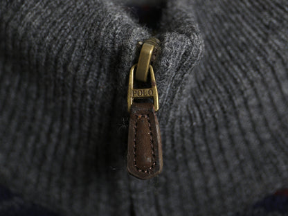 ポロ ラルフローレン ハーフジップ ニット セーター メンズ L / ウール カシミヤ 長袖セーターフェアアイル ハイネック 総柄 ノルディック