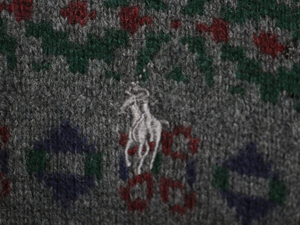 ポロ ラルフローレン ハーフジップ ニット セーター メンズ L / ウール カシミヤ 長袖セーターフェアアイル ハイネック 総柄 ノルディック