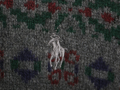 ポロ ラルフローレン ハーフジップ ニット セーター メンズ L / ウール カシミヤ 長袖セーターフェアアイル ハイネック 総柄 ノルディック