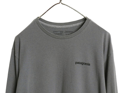 パタゴニア 両面 プリント 長袖 Tシャツ メンズ L 22年製 アウトドア ロンT ロングスリーブ P6 バックプリント ボックスロゴ カットソー 灰