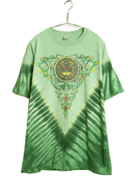 00s グレイトフルデッド グラフィック イラスト プリント タイダイ Tシャツ メンズ L 古着 当時物 オールド バンド ロック ローズ アート