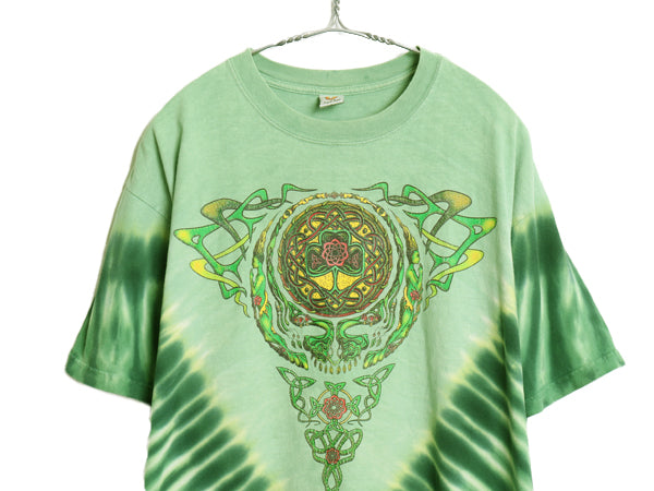 00s グレイトフルデッド グラフィック イラスト プリント タイダイ Tシャツ メンズ L 古着 当時物 オールド バンド ロック ローズ アート