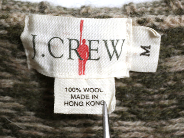 90s ジェイクルー アーガイル ウール ニット ベスト メンズ レディース M / オールド Vネック プルオーバー セーター 総柄 重ね着 シンプル