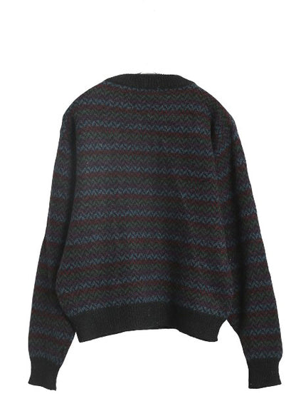 80s ウールリッチ デザイン ニット セーター レディース M 程/ 古着 旧タグ ヴィンテージ 乗馬 絵柄 ドッグ アニマル ウール マルチカラー