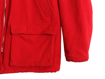 70s USA製 ウールリッチ 中綿 ハンティング ジャケット メンズ M / ヴィンテージ フルジップ ハーフ コート ブルゾン ジャンパー 無地 赤