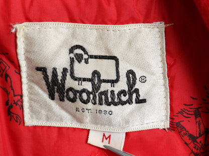 70s USA製 ウールリッチ 中綿 ハンティング ジャケット メンズ M / ヴィンテージ フルジップ ハーフ コート ブルゾン ジャンパー 無地 赤