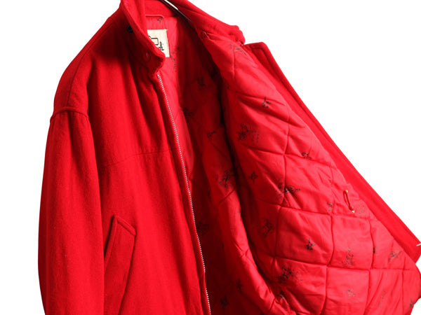 70s USA製 ウールリッチ 中綿 ハンティング ジャケット メンズ M / ヴィンテージ フルジップ ハーフ コート ブルゾン ジャンパー 無地 赤
