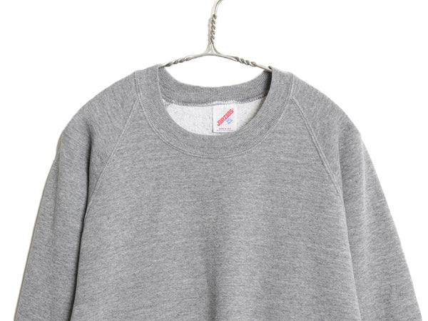 80s USA製 ジャージーズ 無地 スウェット メンズ レディース XXL ヴィンテージ ブランク トレーナー 大きいサイズ ソリッド 霜降り グレー