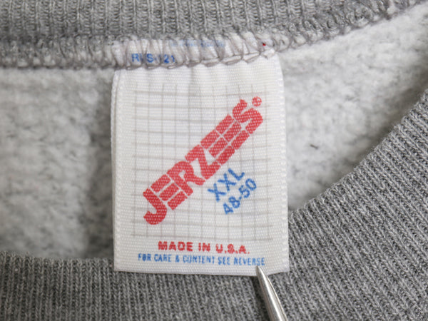 80s USA製 ジャージーズ 無地 スウェット メンズ レディース XXL ヴィンテージ ブランク トレーナー 大きいサイズ ソリッド 霜降り グレー