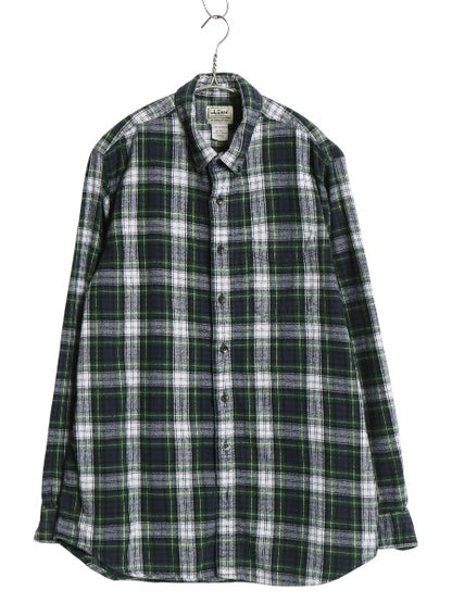 エルエルビーン チェック 長袖 ボタンダウン フランネル シャツ メンズ M / 古着 アウトドア コットン ネルシャツ 長袖シャツ マルチカラー