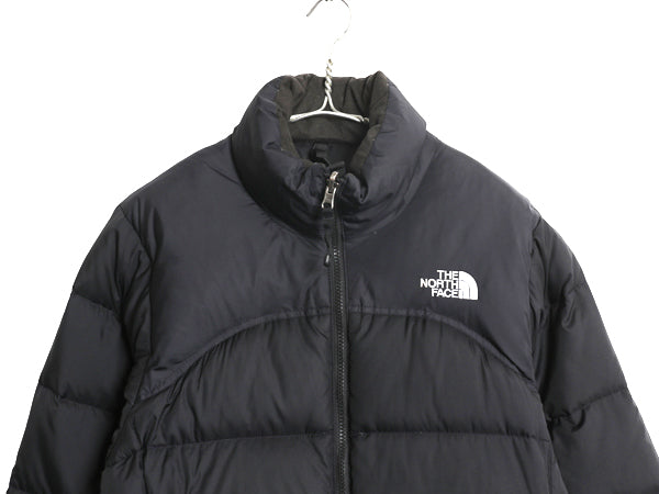 ノースフェイス ヌプシ ダウン ジャケット レディース S / アウトドア ナイロン 700フィル ハイネック ブルゾン パッカブル フルジップ 黒