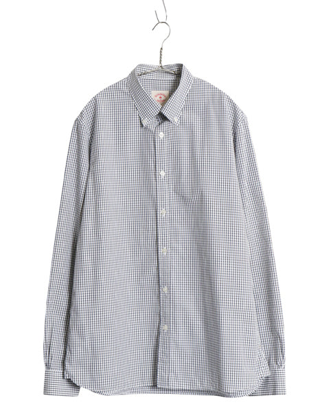 ブルックスブラザーズ チェック 長袖 ボタンダウン シャツ メンズ L 古着 Red Fleece コットン マチ付き ワイシャツ ホワイト ブラック BD