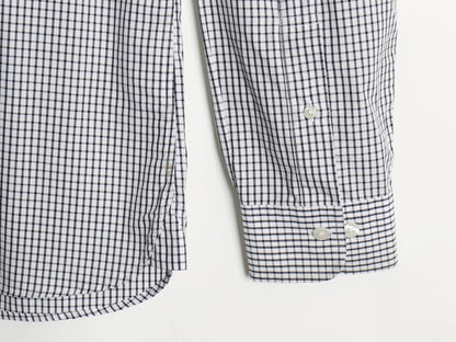 ブルックスブラザーズ チェック 長袖 ボタンダウン シャツ メンズ L 古着 Red Fleece コットン マチ付き ワイシャツ ホワイト ブラック BD