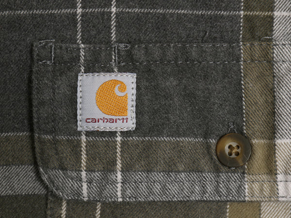 US企画 カーハート 長袖 ヘビー フランネル シャツ メンズ M / 古着 チェック ORIGINAL FIT ネルシャツ コットン ワーク 廃盤 マルチカラー