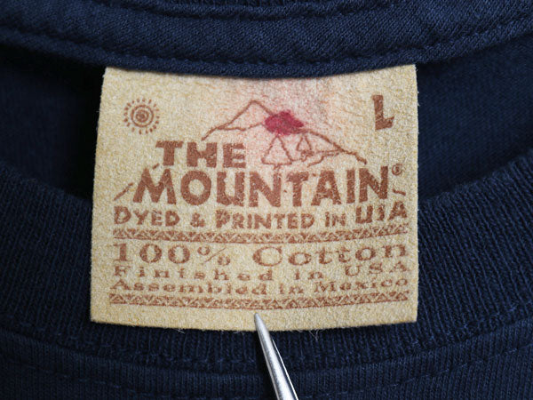00s エリマキキツネザル 大判 アート イラスト プリント タイダイ Tシャツ メンズ L 古着 オールド アニマル The Mountain グラフィック 紺