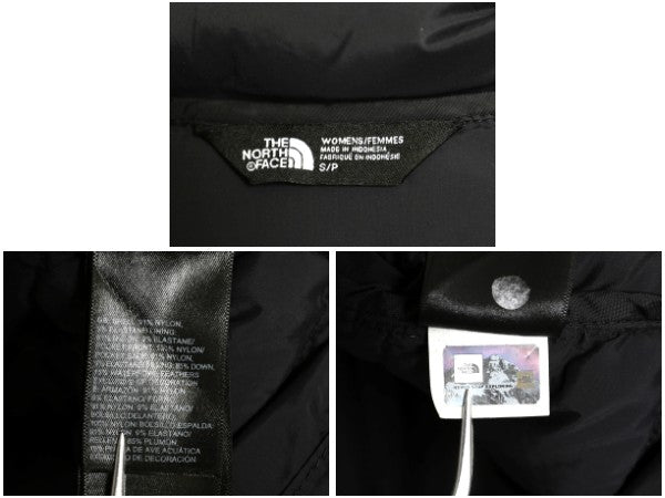 US企画 ノースフェイス ナイロン ダウン ジャケット レディース S / キルティング ジャンパー ストレッチ 700 フィル パッカブル ブラック 