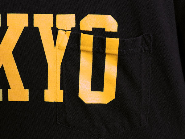 ステューシー TOKYO プリント ポケット付き Tシャツ メンズ M / ヘビーウェイト コットン ポケT ワールドツアー ストックロゴ SSリンク 黒