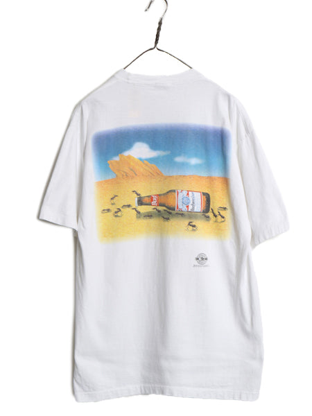 90s ★ バドワイザー アリ イラスト プリント Tシャツ メンズ XL / 古着 オールド ビール 当時物 企業物 グラフィック シングルステッチ 白