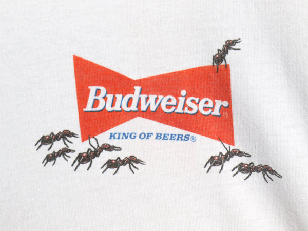 90s ★ バドワイザー アリ イラスト プリント Tシャツ メンズ XL / 古着 オールド ビール 当時物 企業物 グラフィック シングルステッチ 白