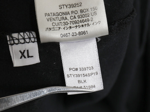USA製 パタゴニア ロゴ プリント 半袖 Tシャツ メンズ XL / 19年製 アウトドア カットソー スリムフィット シンプル 薄手 大きいサイズ 黒