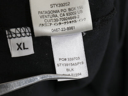 USA製 パタゴニア ロゴ プリント 半袖 Tシャツ メンズ XL / 19年製 アウトドア カットソー スリムフィット シンプル 薄手 大きいサイズ 黒